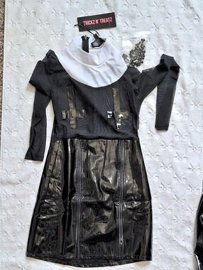 Trickz N Treatz Black & White Mini Dress NWT